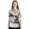 Sphynx cat Butterfly Sleeve Cutout Tee  View1