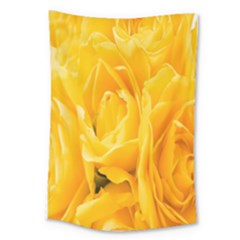 Yellow Neon Flowers Large Tapestry by Simbadda