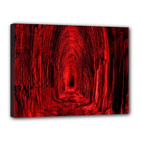 Tunnel Red Black Light Canvas 16  X 12  by Simbadda