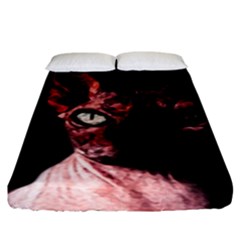 Sphynx Cat Fitted Sheet (king Size) by Valentinaart
