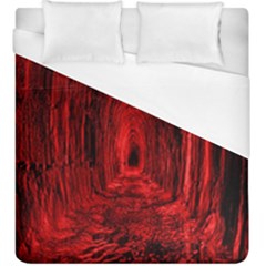 Tunnel Red Black Light Duvet Cover (king Size) by Simbadda