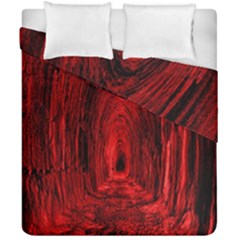 Tunnel Red Black Light Duvet Cover Double Side (california King Size) by Simbadda