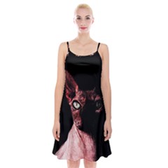 Sphynx cat Spaghetti Strap Velvet Dress