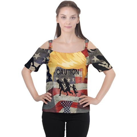 Caution Women s Cutout Shoulder Tee by Valentinaart