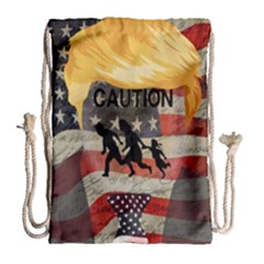 Caution Drawstring Bag (large) by Valentinaart