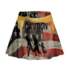 Caution Mini Flare Skirt by Valentinaart