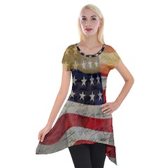 American President Short Sleeve Side Drop Tunic by Valentinaart