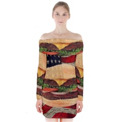 Hamburger Long Sleeve Off Shoulder Dress by Valentinaart