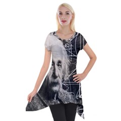 Albert Einstein Short Sleeve Side Drop Tunic by Valentinaart