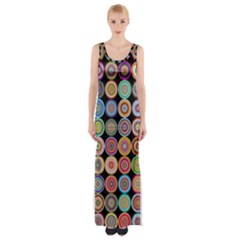 Pattern Maxi Thigh Split Dress