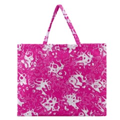 Pattern Zipper Large Tote Bag