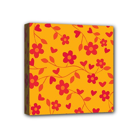 Floral Pattern Mini Canvas 4  X 4  by Valentinaart