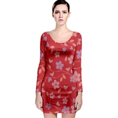 Floral pattern Long Sleeve Bodycon Dress