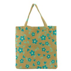 Floral Pattern Grocery Tote Bag by Valentinaart