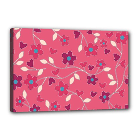 Floral Pattern Canvas 18  X 12  by Valentinaart