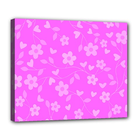 Floral Pattern Deluxe Canvas 24  X 20   by Valentinaart