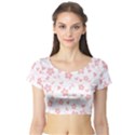 Floral pattern Short Sleeve Crop Top (Tight Fit) View1