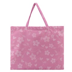 Floral pattern Zipper Large Tote Bag
