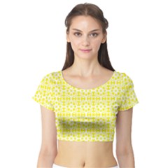 Pattern Short Sleeve Crop Top (tight Fit)