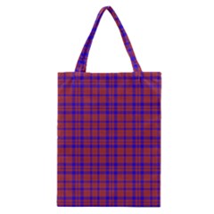 Pattern Plaid Geometric Red Blue Classic Tote Bag by Simbadda