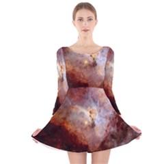 Carina Nebula Long Sleeve Velvet Skater Dress