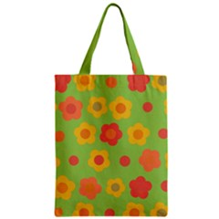 Floral Pattern Zipper Classic Tote Bag by Valentinaart