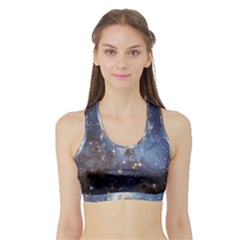 Large Magellanic Cloud Sports Bra With Border by SpaceShop