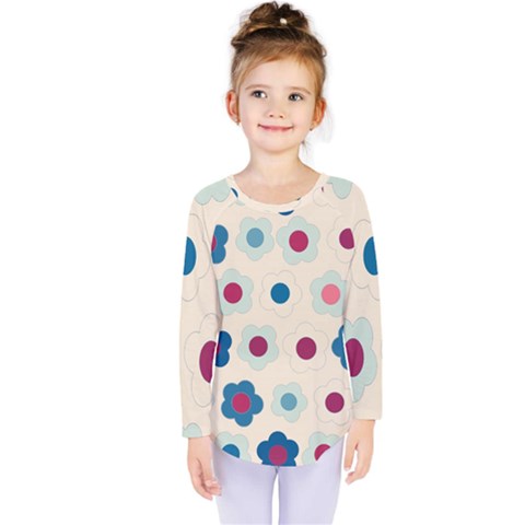 Floral Pattern Kids  Long Sleeve Tee by Valentinaart