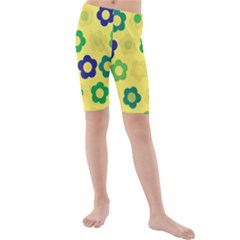 Floral Pattern Kids  Mid Length Swim Shorts by Valentinaart