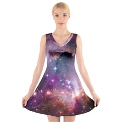 Small Magellanic Cloud V-neck Sleeveless Skater Dress