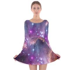 Small Magellanic Cloud Long Sleeve Velvet Skater Dress by SpaceShop