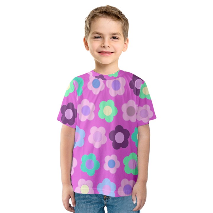 Floral pattern Kids  Sport Mesh Tee