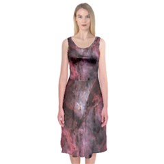 Carina Peach 4553 Midi Sleeveless Dress