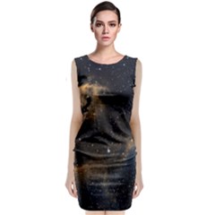 Seagull Nebula Sleeveless Velvet Midi Dress by SpaceShop