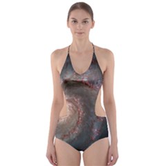 Whirlpool Galaxy And Companion Cut-out One Piece Swimsuit by SpaceShop