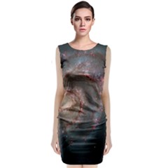 Whirlpool Galaxy And Companion Sleeveless Velvet Midi Dress by SpaceShop