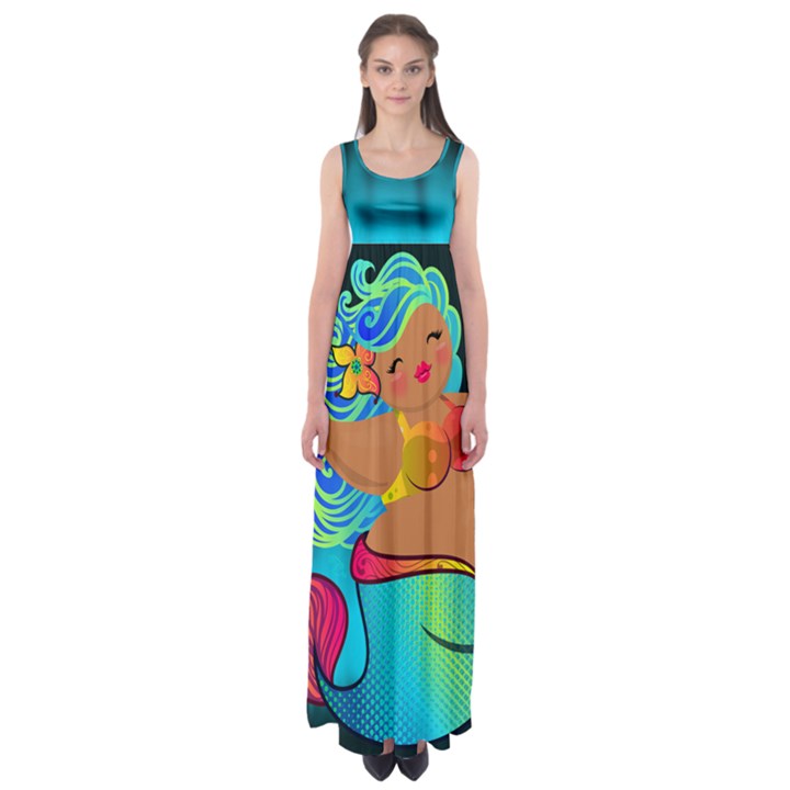 Mermaids Heaven Empire Waist Maxi Dress