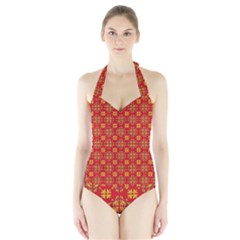 Pattern Halter Swimsuit by Valentinaart