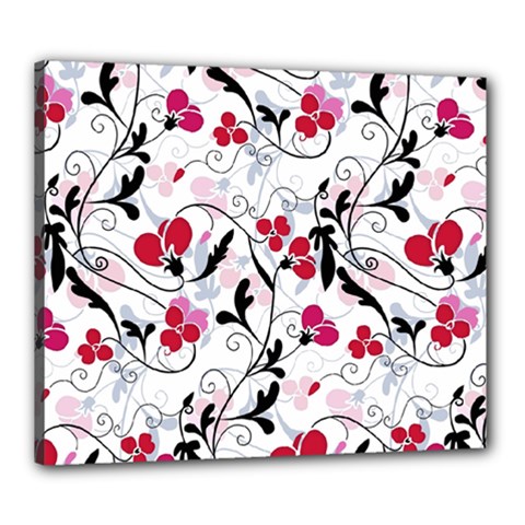 Floral Pattern Canvas 24  X 20  by Valentinaart