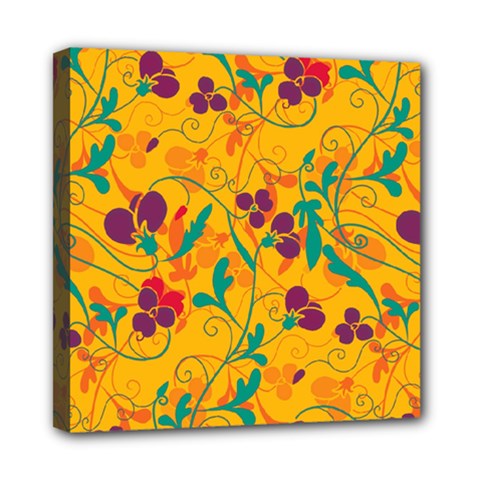 Floral Pattern Mini Canvas 8  X 8  by Valentinaart