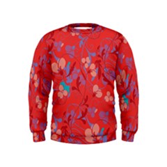Floral Pattern Kids  Sweatshirt by Valentinaart
