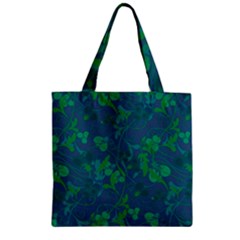 Floral Pattern Zipper Grocery Tote Bag by Valentinaart