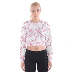 Floral Pattern Women s Cropped Sweatshirt by Valentinaart