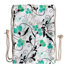 Floral Pattern Drawstring Bag (large)