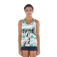 Floral Pattern Women s Sport Tank Top  by Valentinaart