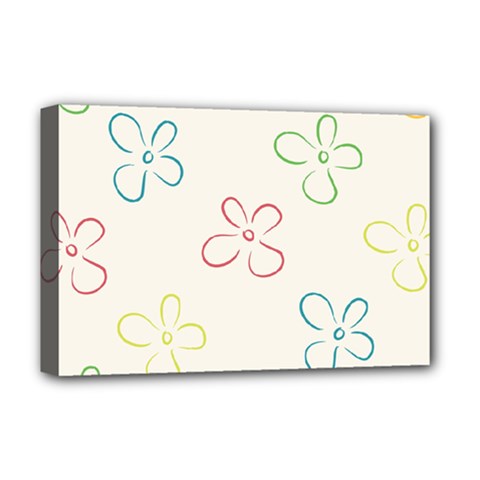 Flower Background Nature Floral Deluxe Canvas 18  x 12  