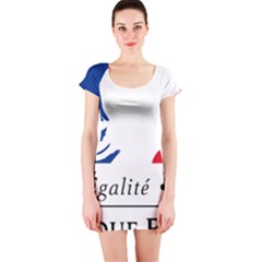 Symbol Of The French Government Short Sleeve Bodycon Dress