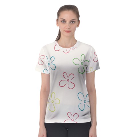 Flower Background Nature Floral Women s Sport Mesh Tee by Simbadda