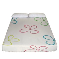 Flower Background Nature Floral Fitted Sheet (King Size)