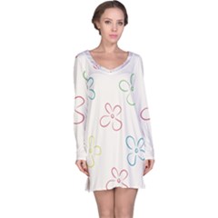 Flower Background Nature Floral Long Sleeve Nightdress